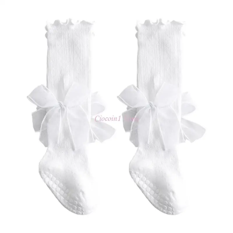 

Y1UB Girls Mesh Socks Long Cotton Design Stockings for Summer Bowknot Decoration