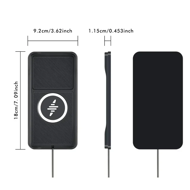 차량용 무선 충전기 패드 베이스 USB 케이블, 아이폰 16, 15, 14, 13, 12 프로 맥스, 삼성, 샤오미, 에어팟 프로 2, LG 고속 충전 스테이션