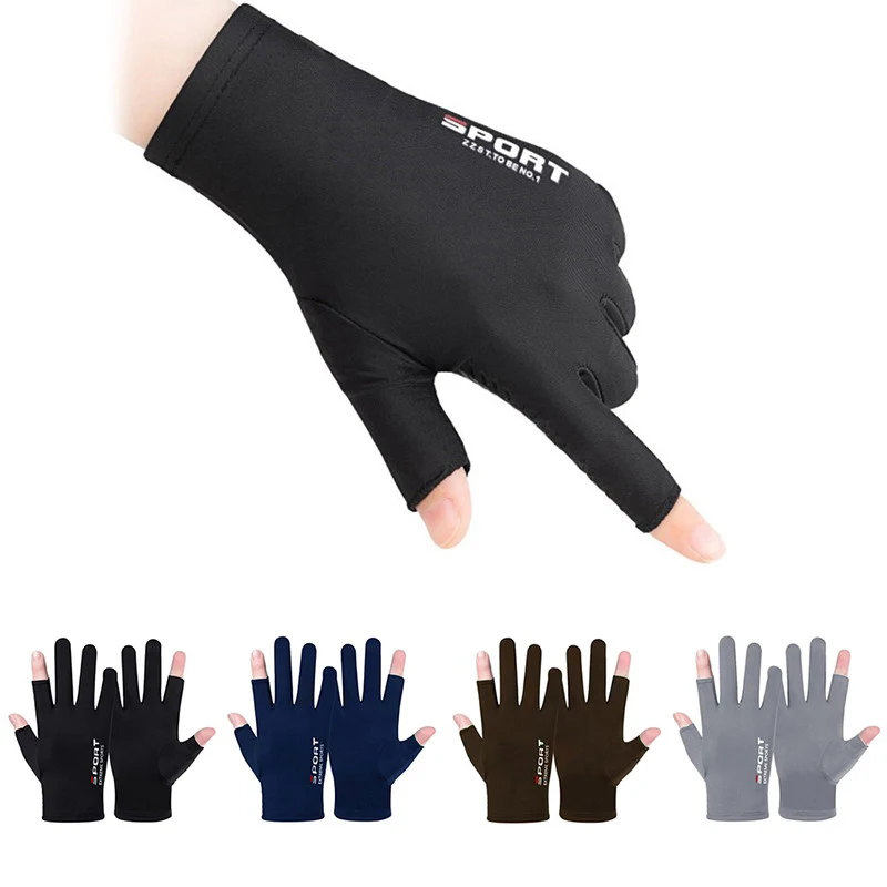 Halbfinger-Fahrradhandschuhe aus Eisseide für Männer und Frauen, Outdoor-Sport, Fitness, Fahren, Angeln, hochelastisch, bequem, Sonnenschutz