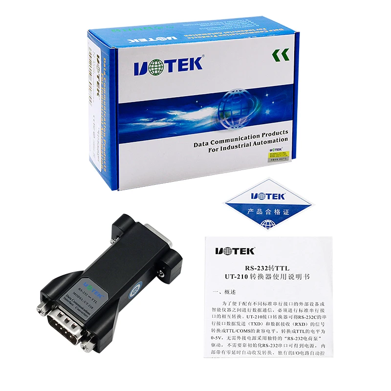 UOTEK-Convertidor de RS-232 de grado Industrial RS232 a TTL, salida de 5V COM, adaptador de conector DB9, compatible con todos los sistemas operativos UT-210