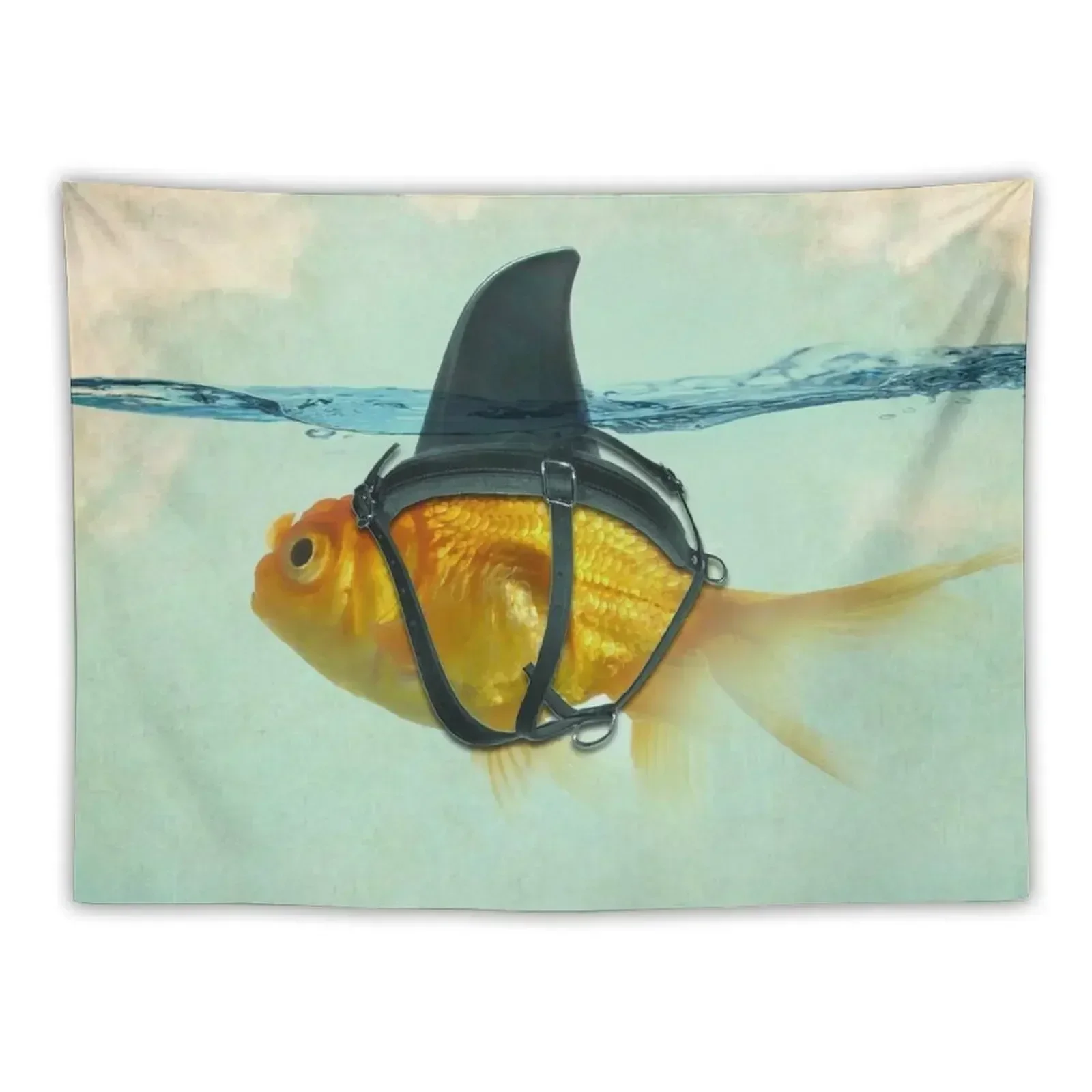 Brilliant Disguise, Goldfish with a Shark Fin Tapestry Home Supplies Home And Comfort Decor Tapestry