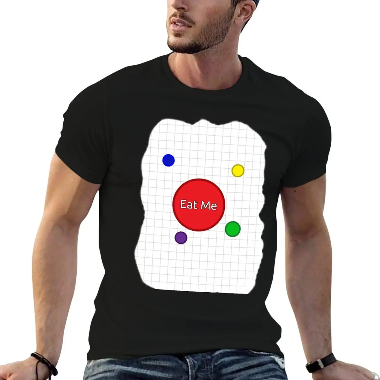 Agar.io - أكلني تي شيرت رجل تي شيرت الصيف تي شيرت مخصص طباعة تي شيرت