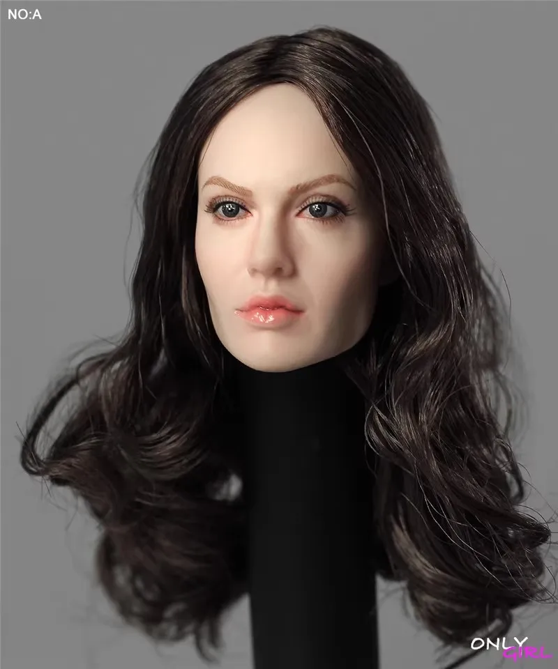 1/6 Scale Female Model Angelina Head Sculpt Hair Transplantation For 12 inches Action Figure Body Accessories Collection Toys