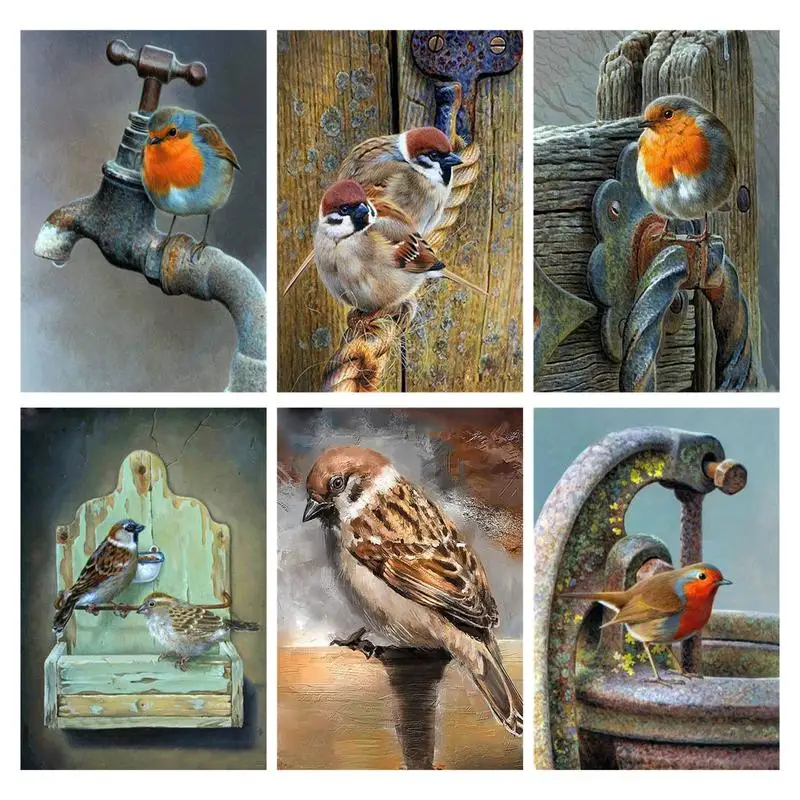 

CHENISTORY Painting By Numbers Bird Animal Hand Painted Art Pictures By Number Kits Drawing On Canvas Home Decor