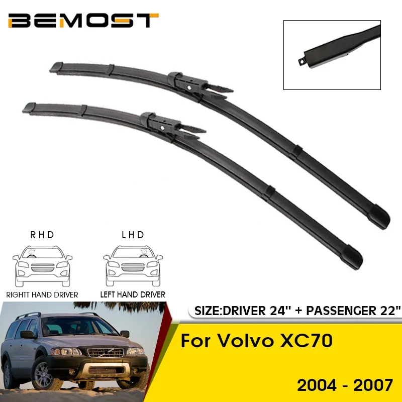 

Car Wiper Blades For Volvo XC70 2004 2005 2006 2007 Windshield Windscreen Front Window Blades 24"+22" Car Accessories