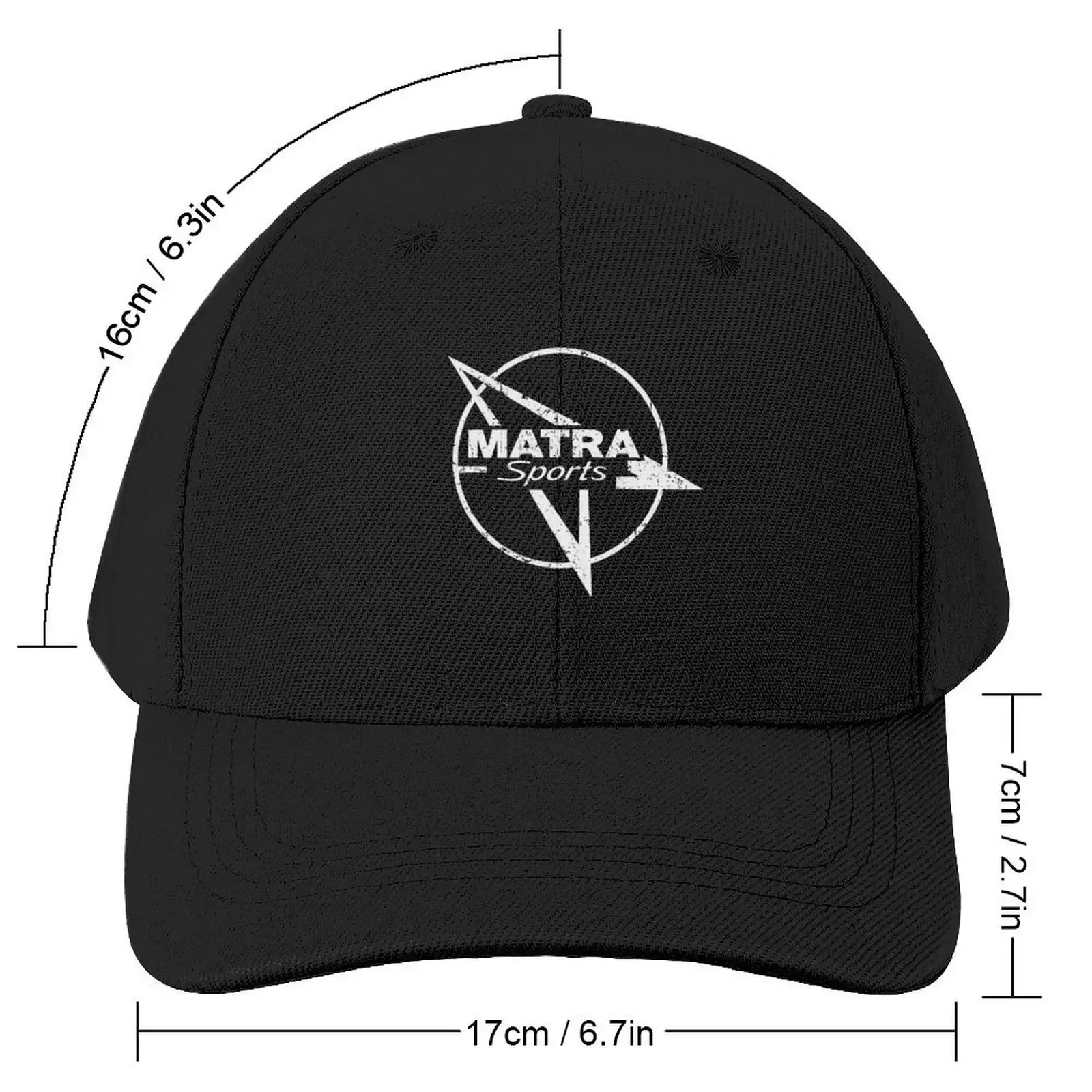 Vintage Matra Sports emblem - White worn look print Baseball Cap Ball Cap Brand Man cap New In The Hat Mens Caps Women's