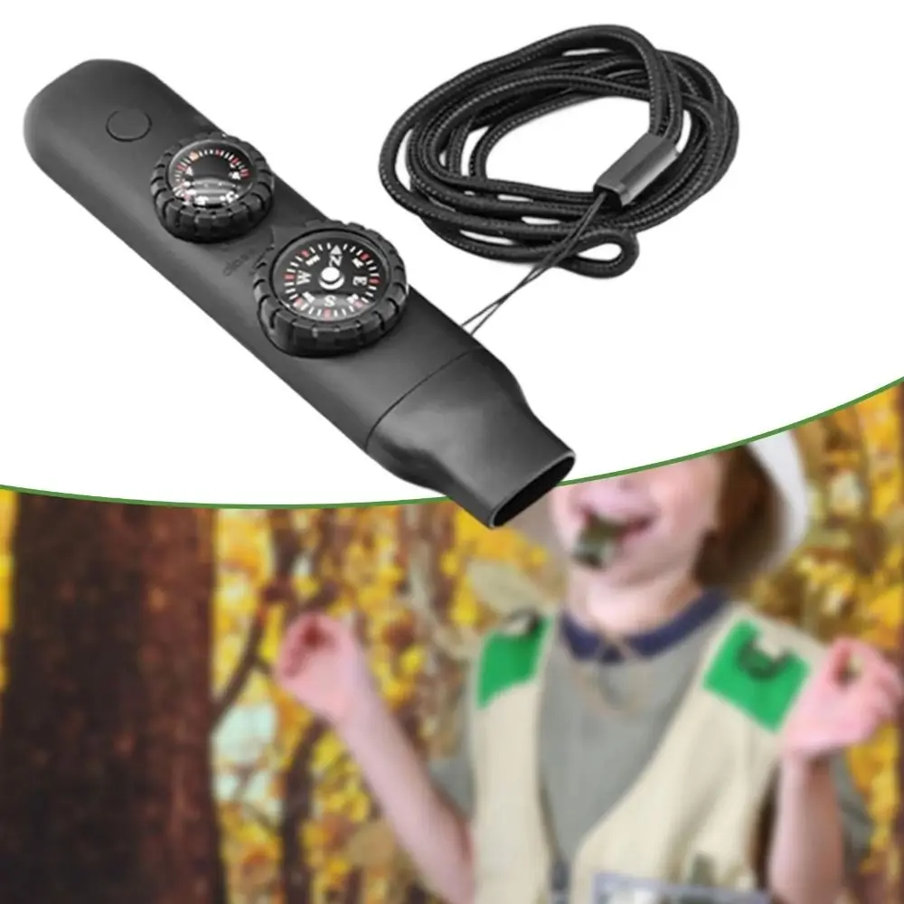 

7-in-1 Emergency Survival Whistle Multifunction Compass Outdoor Survival Whistle High Decibel Flashlight
