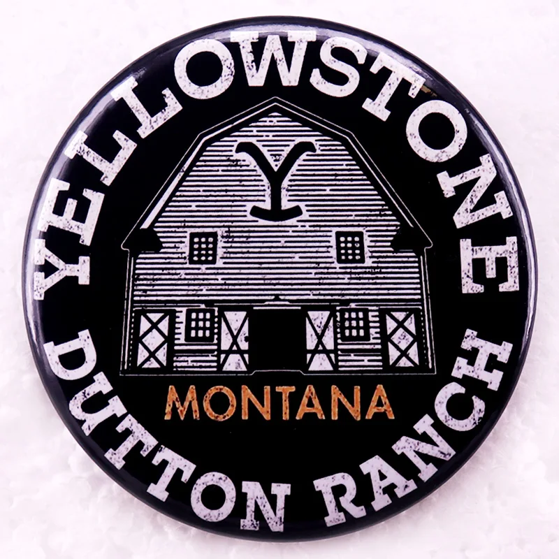 American TV Series Yellowstons Dutton Ranch Pinback Button Pin Tinplate Badge Decorate 58MM