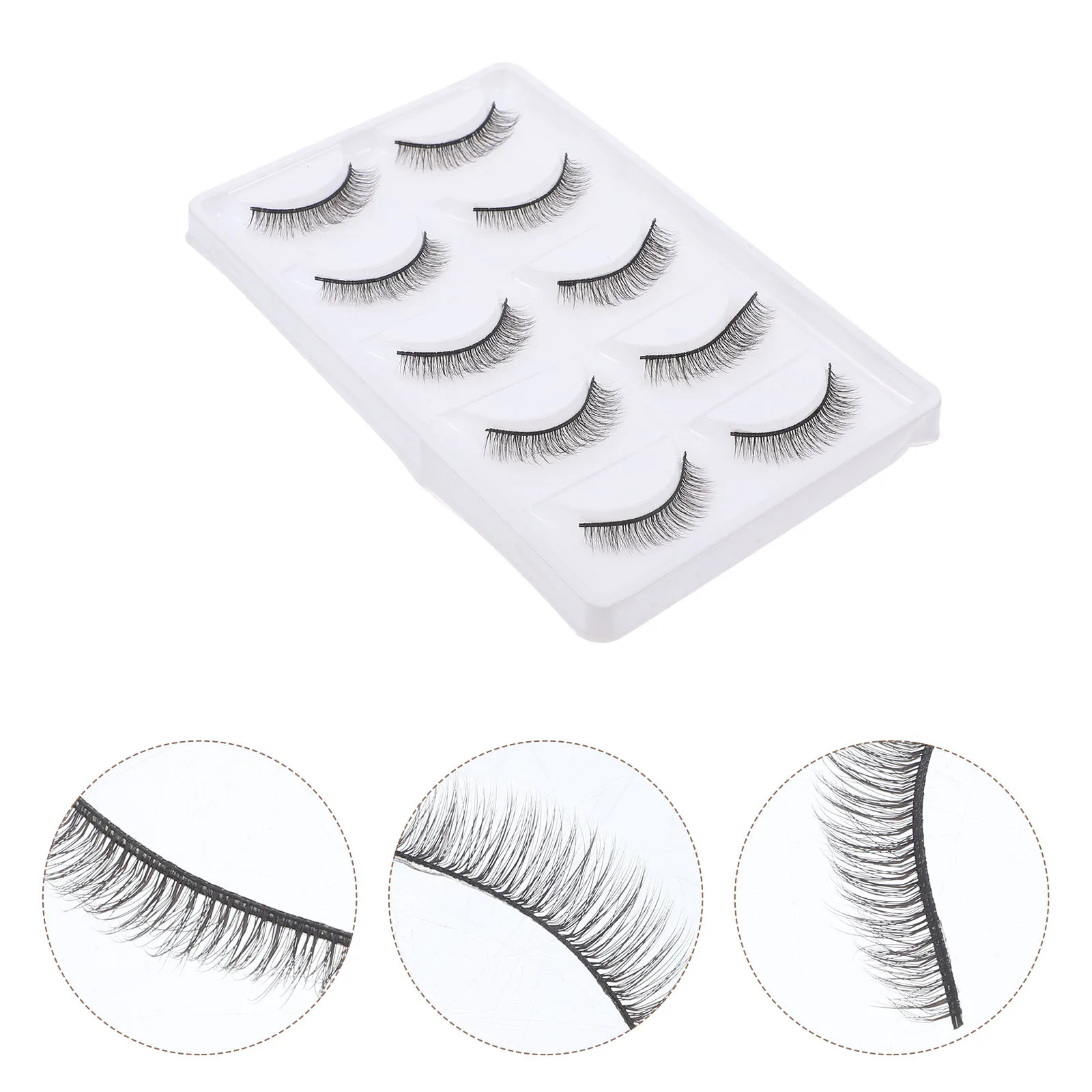

5Pairs Long False Eyelash Natural Eye Lashes Extension Fashion Makeup Eyelashes Bright Attractive Daily Party Fake Eyelash