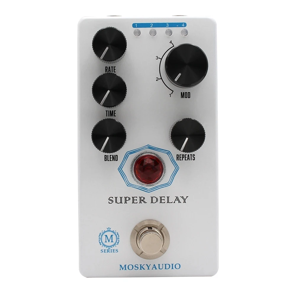 Pedal de Delay Mosky Super, Efecto de Delay de Cinta de Estilo Analógico con Opciones de Modulación, Pedal de Delay para Guitarra
