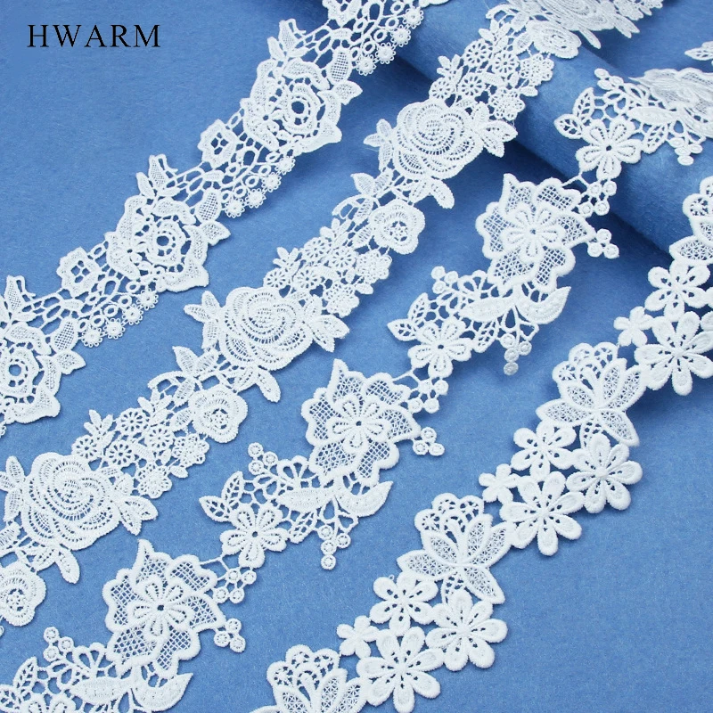 10yard New Lace Fabric Little Flower Sewing Trim Milk Silk Water Soluble Bar Code Manual Computer Embroidery Dress Accessories