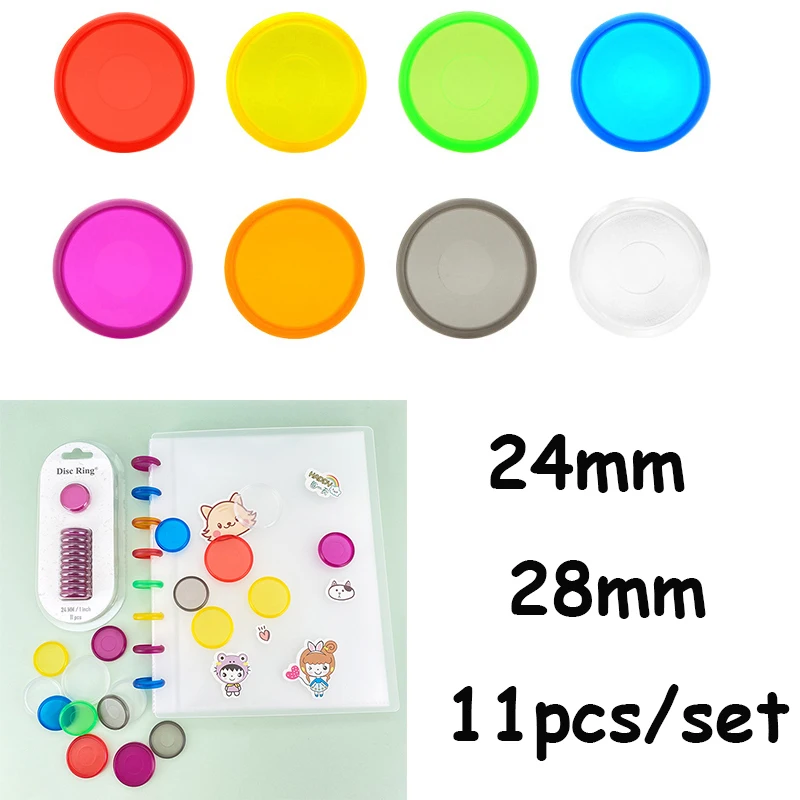 

11pcs 24mm 28mm Mushroom Hole Binding Discs Planner Disc Mushroom Binder Ring Discbound Planner Plastic Ring Binder Chest Binder