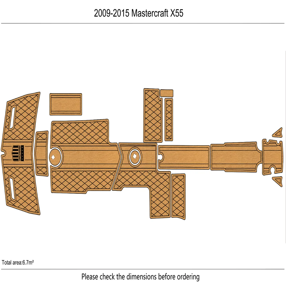 

2009-2015 MASTERCRAFT X55 Cockpit Swim platform1/4" 6mm EVA Faux Teak FLOOR SeaDek MarineMat Gatorstep Style Self Adhesive