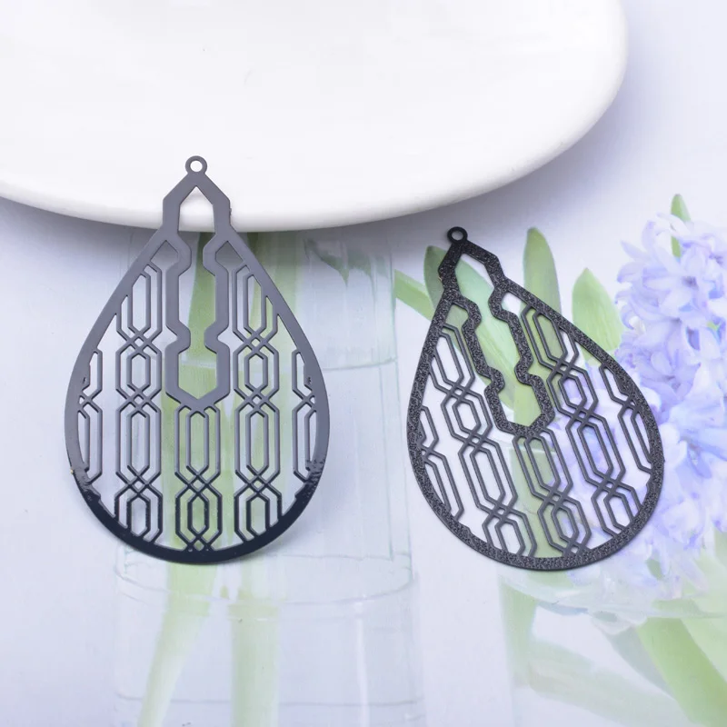 30 Stück AB3767 52*32mm Messing lackierte Tropfenform Laser-geschnittene Anhänger DIY Schmuck Ohrring Zubehör – Detail 8