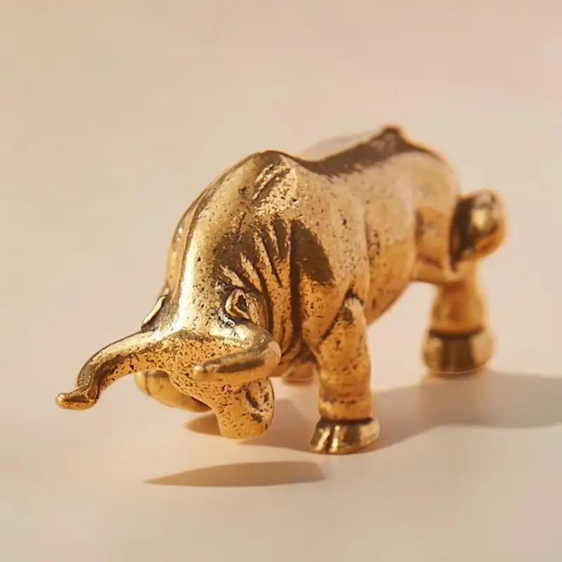 Spanish Zodiac Solid Bull Bullish Brass Ornament