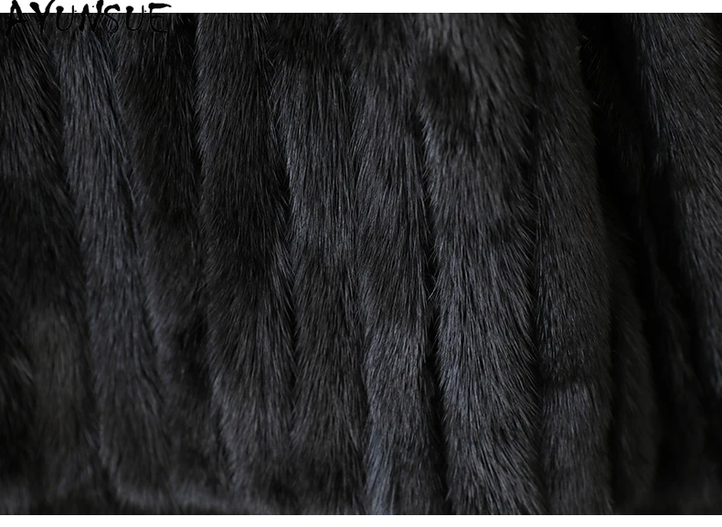 AYUNSUE réel manteau de fourrure de vison femmes vêtements de luxe réel manteaux de fourrure femme vison nouveau dans les vêtements d'extérieur veste d'hiver 2025 Шуба Ж Jayacud