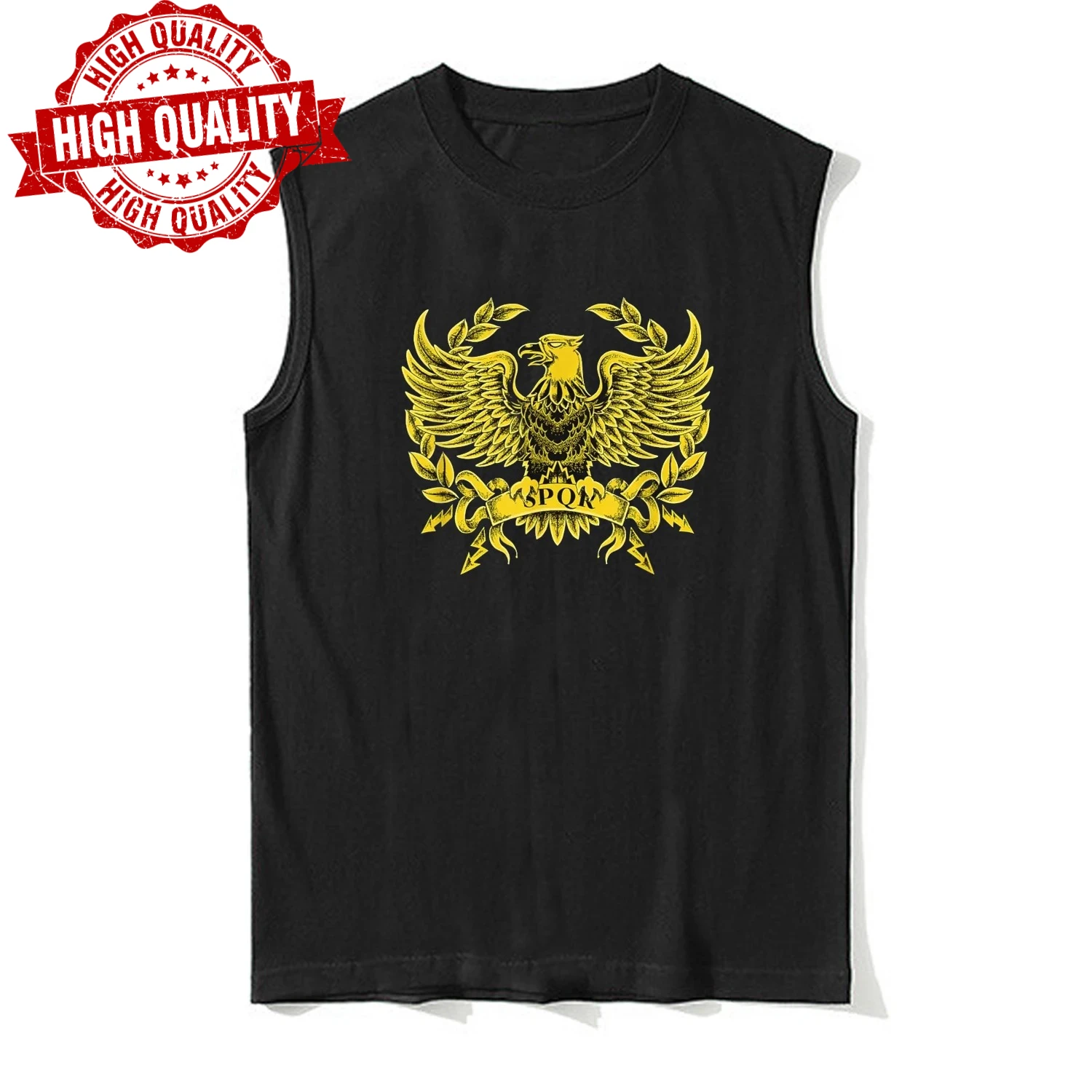 Roman Empire SPQR Roman Legion Eagle Symbol Tanktop 100% Cotton O-Neck Summer Casual Mens Vests Sleeveless T-shirt Streetwear
