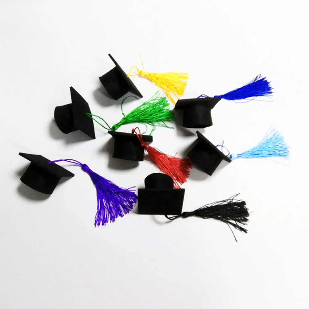

6 Pcs Doctoral Cap Bottle Cover Mini Graduation Hat Tassel Decor Kitchen Doctoral Bottle Cap Bar Accessories Gifts