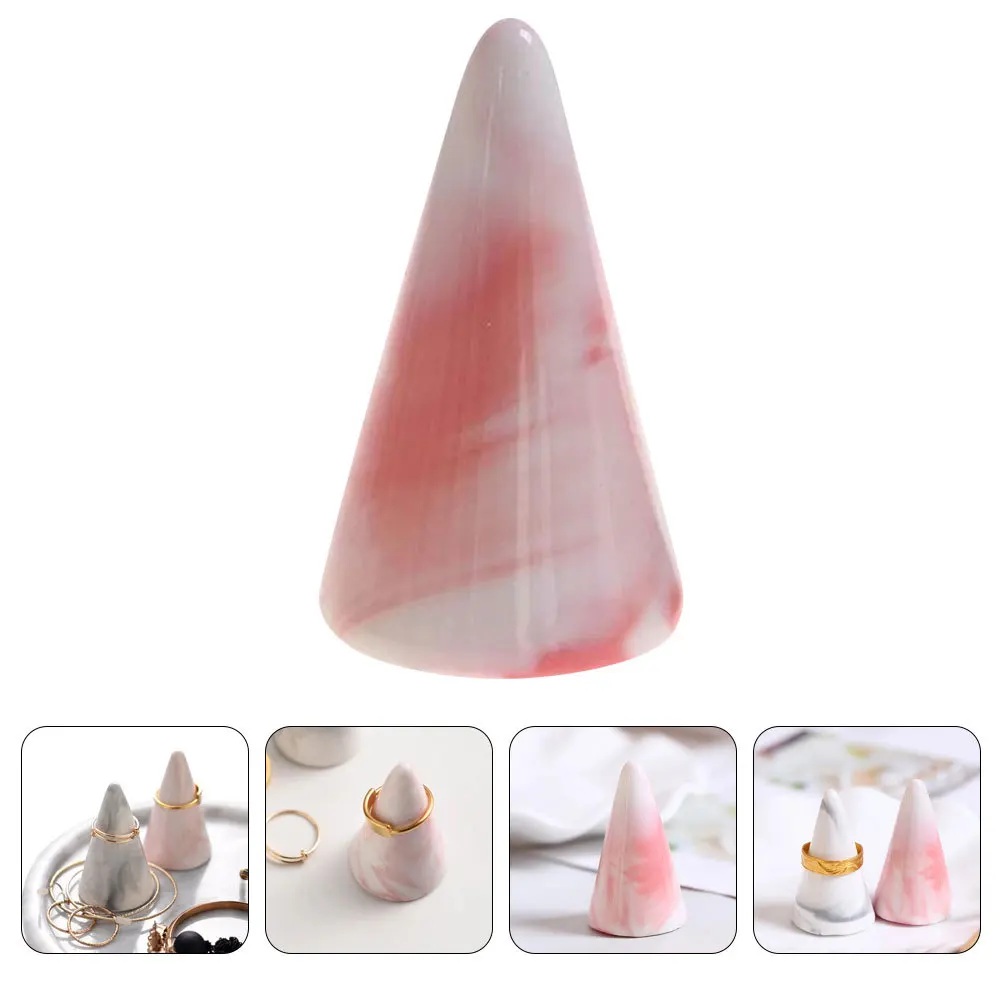 

Ring Display Holder Ceramic Cone Shape Stand for Jewelry Organization and Showcase Small Desktop Ring Holder Rings Stand