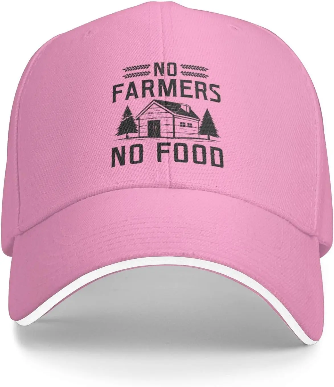 No Farmers No Food Farming Graphic Baseball Cap Polyester Casual Snapback Hat for Adults