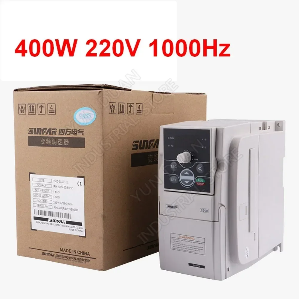 0.4KW 400W 220V 1PH 3PH 1000Hz SUNFAR VVV/F SVC Universal Frequency Converter VFD For Router Spindle Air Blower Controller