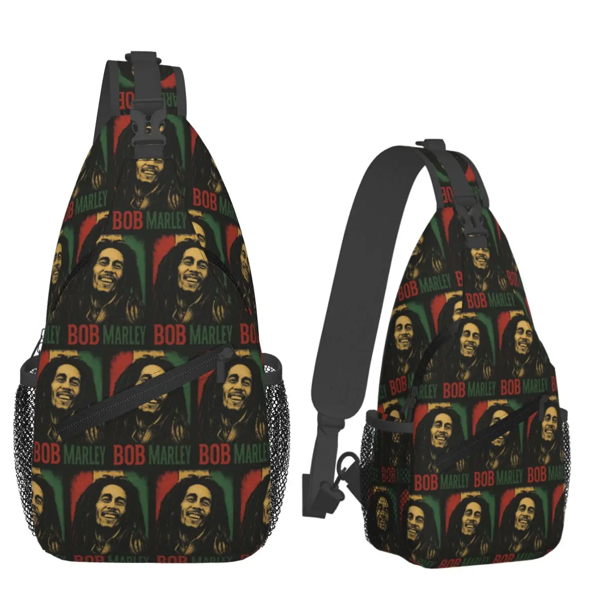 Bob Marley Album Reggae Music Jamaican Style Chest Bag Men Sling Crossbody Backpack Chest Bag Traveling Daypack Shoulder Bag