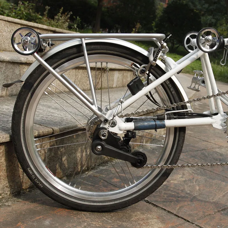 Folding bicycle rear rack for brompton 3sixy bike aluminum alloy luggage carrier cycling bag stand (can install Easy wheel)