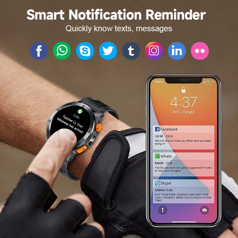 2025 Nuovo Smart Watch AMOLED Smart Watch da uomo con torcia sportiva fitness tracker impermeabile chiamata Bluetooth Smartwatch uomo + scatola