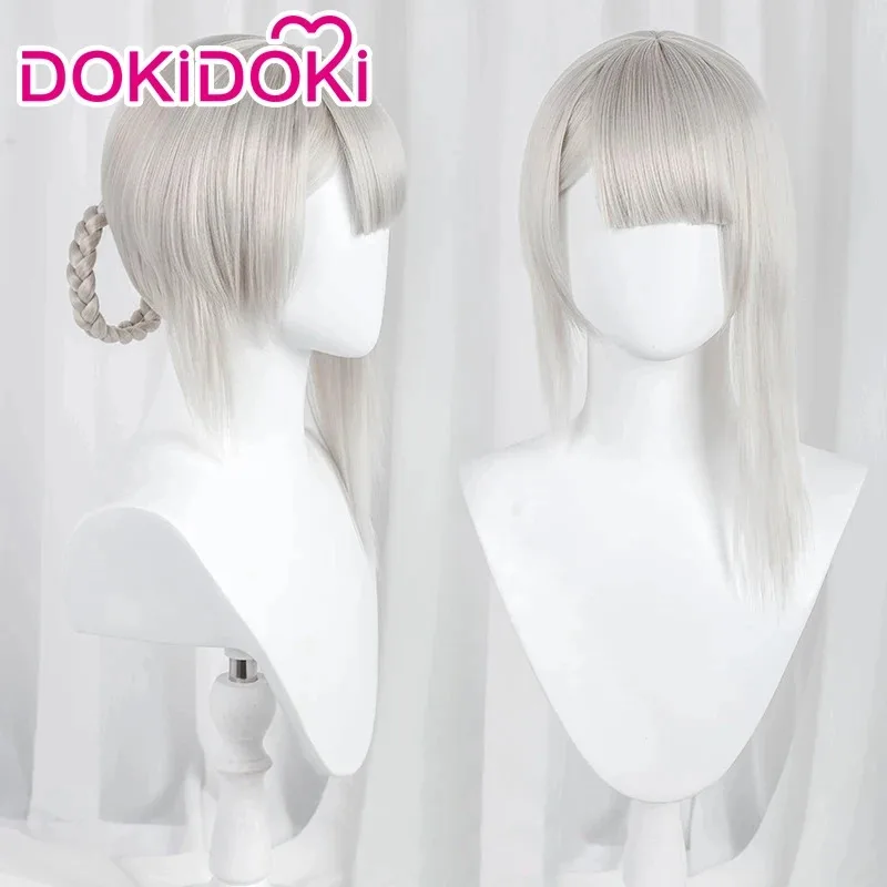 2025 enen Kaine Game DokiDoki Kainee كوسبلاي للنساء باللون الأبيض المقاوم للحرارة غطاء شعر مستعار مجاني