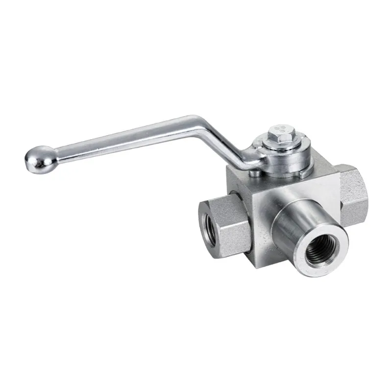 KHB3K Two-position Three-way Internal Thread High Pressure Ball Valve Hydraulic  31.5MPA50MPA Carbon Steel G Thread NPT
