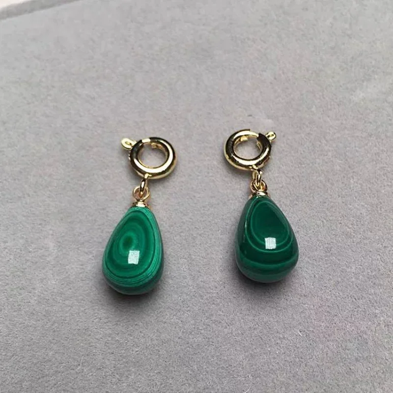 Natural Malachite Hand Carved Drop Shaped Jade Pendant  Earrings Fashion Boutique Jewelry Men and Women\'s Green Earrings Gifts