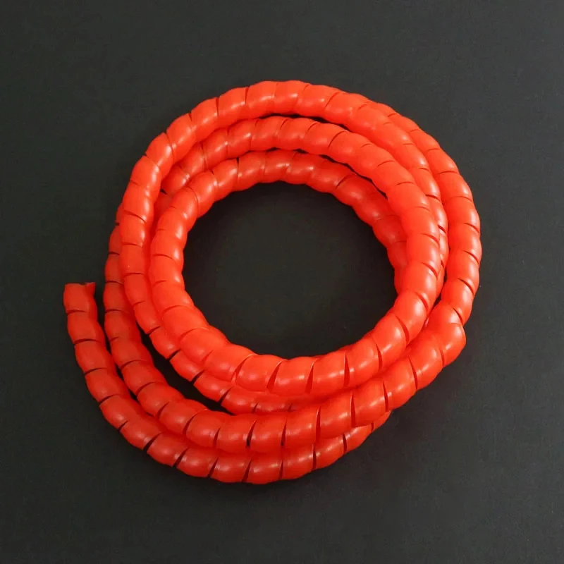 Freeshipping 2M 8/10/12/14/16 New Spiral Wraping Bands Sleeving Tube Flame Retardant Cable Protective Winding Pipe Wire