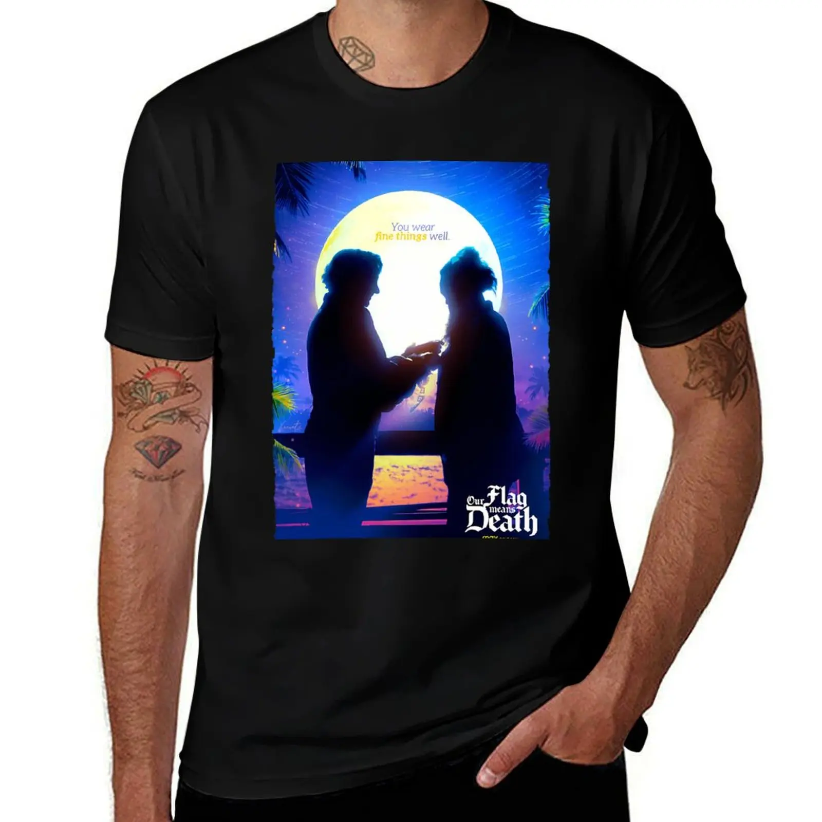 

Our Flag Means Death - You Wear Fine Things Well. T-Shirt Basic Casual Short Sleeve Cotton Shirt