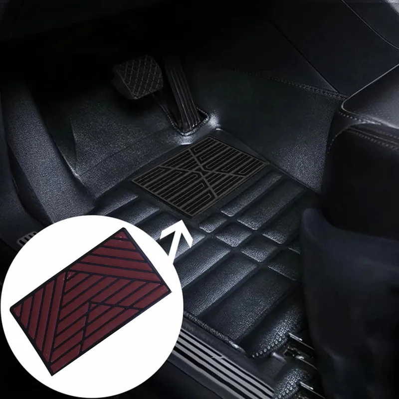 Car Floor Mat Foot Heel Scuff Plate Non-slip Carpet Patch Auto Alloy Silver Cover Anti-skid Pad Universal Interior Accessories