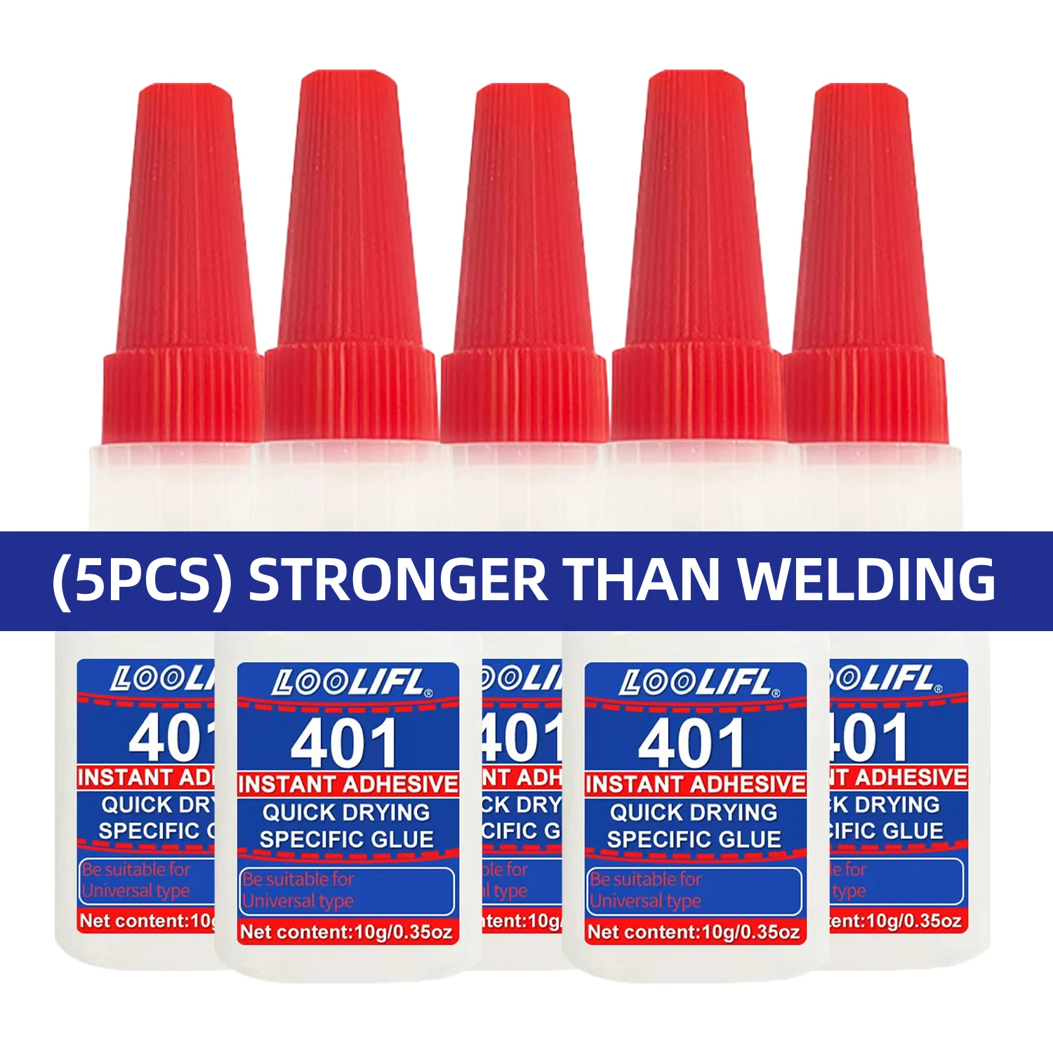1-7Pcs Loolifl 401 Instant Strong Super Glue Universal Superglue Mighty Instant Glue for Resin Ceramic Metal Glass Fast Dry Glue
