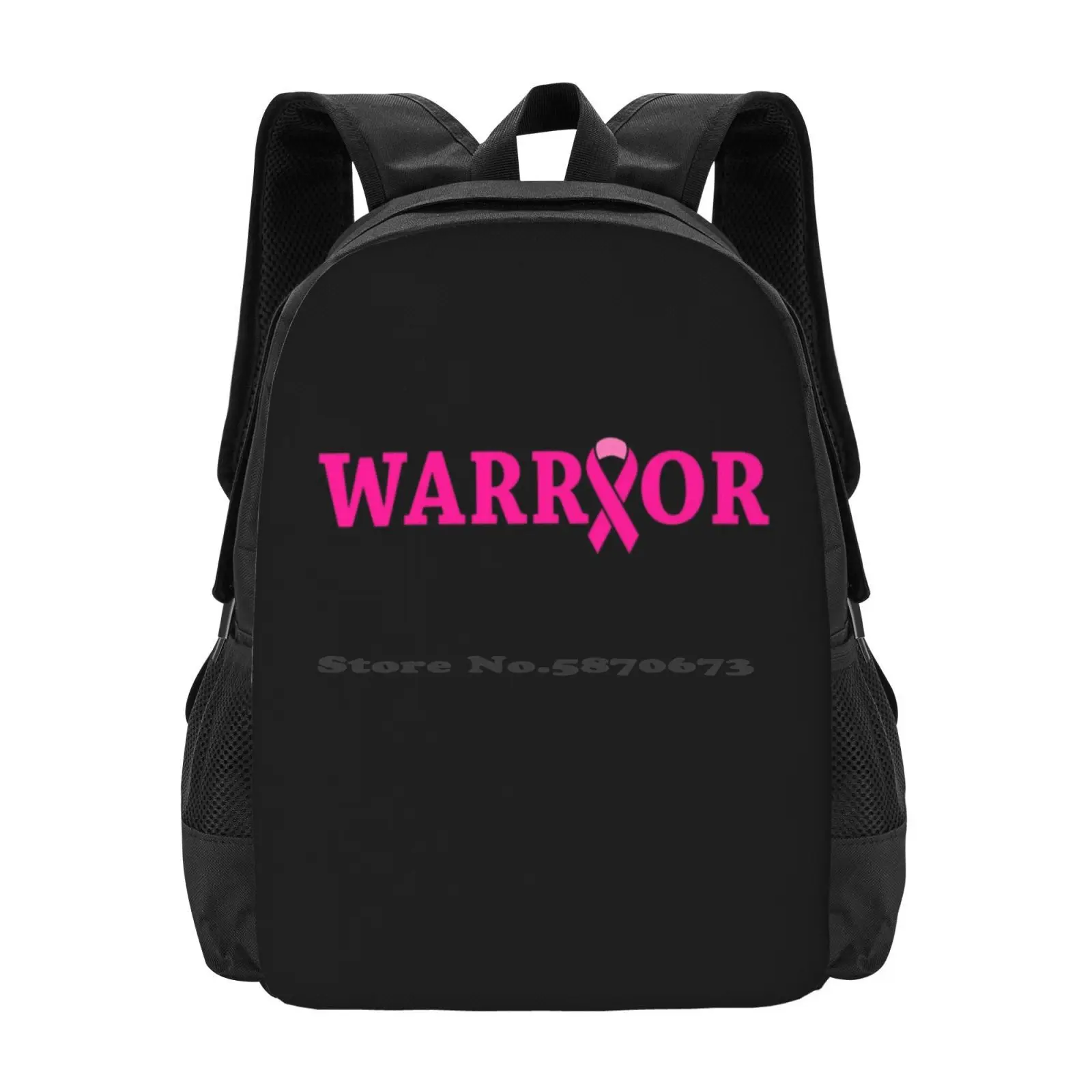 Breast Cancer Warrior Pattern Design Bag Student's Backpack Breast Cancer Awareness Breast Cancer Breast Cancer Support Breast