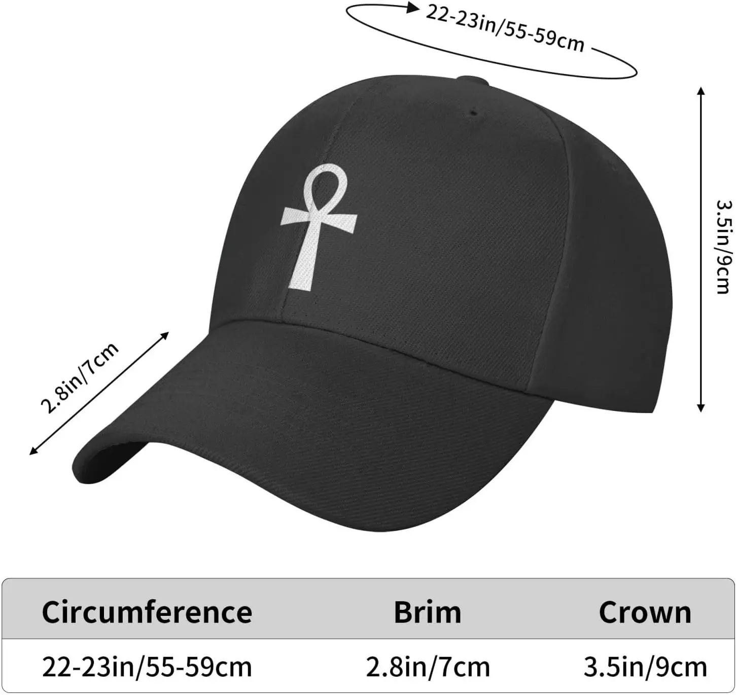 Funny-Ankh-Symbol-Ancient-Egyptian-Gifts Baseball Hats for Men Women Black Trucker Hat Sun Hats Unisex Dad Hat