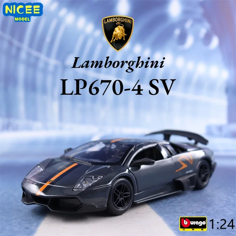 

Bburago 1:24 Lamborghini LP670-4 SV High Simulation Diecast Car Metal Alloy Model Car kids toys collection gifts B781