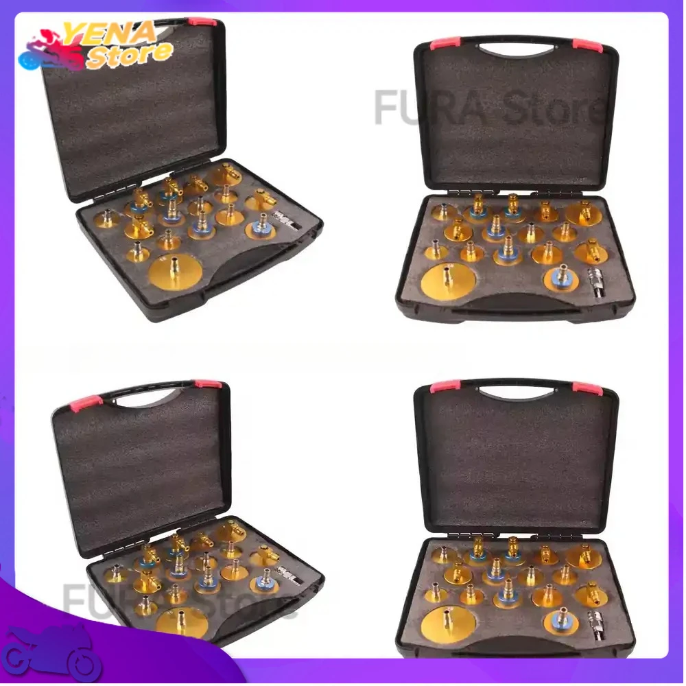 

17PCS Aluminum Brake Bleeder Tool Kit with Master Cylinder Adapters Applicable to Most Cars Trucks SUVs for Brake Fluid