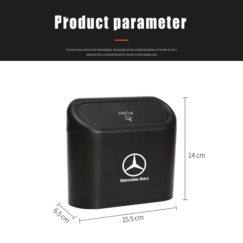 High-Quality Car Portable Trash Can Auto Sundries Storage Box For Mercedes Benz W124 GLA GLC ML GLB GLK GLE GLS G63 GLC43 G350d