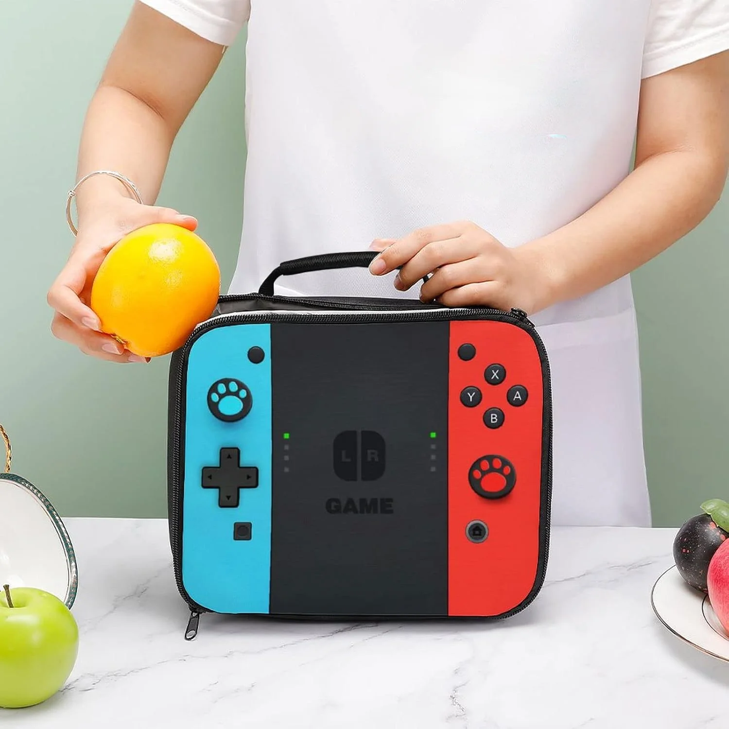 Back To School Game Console Pattern DIY School Bag for Primary and Secondary Students Lunch Bag Pen Bag Shoulder Bag Three Sets