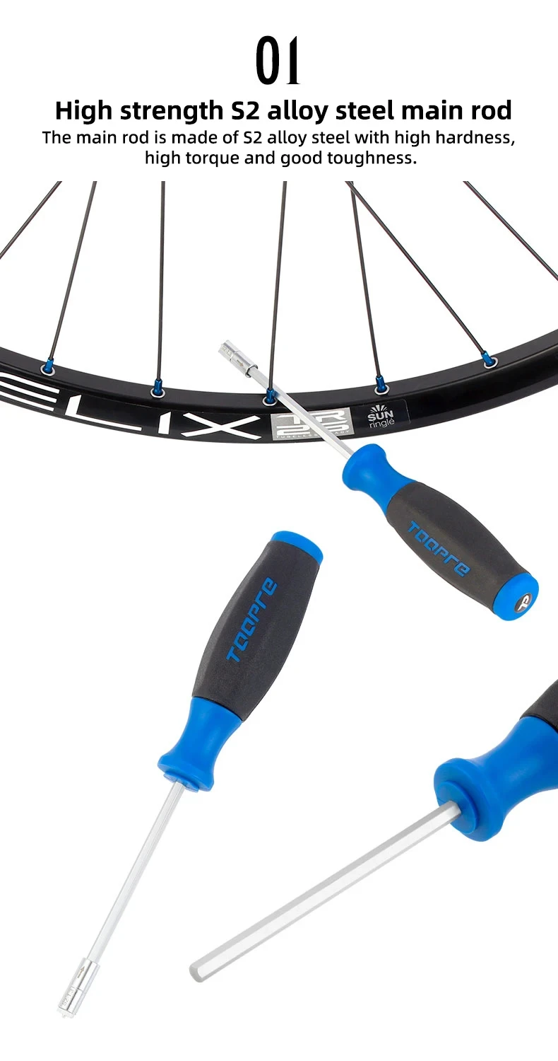 Fahrrad-Innennippel-Schlüssel, Werkzeug zum Einsetzen und Entfernen von Nippeln, Fahrrad-Rad-Zentrierwerkzeug für MTB und Rennräder – Detail 3