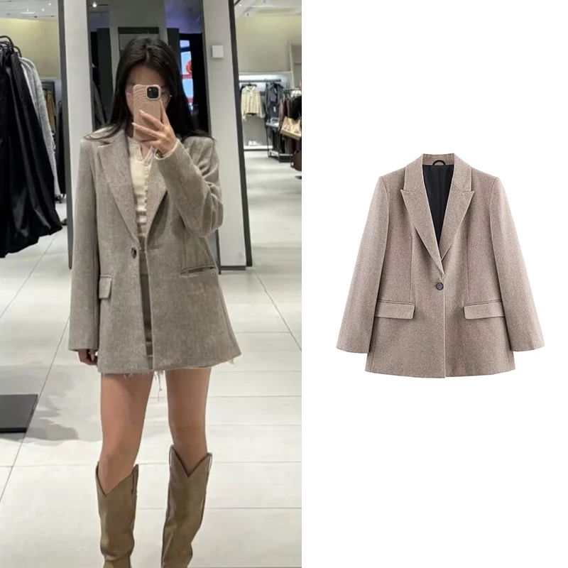

Women's 2025 New New Autumn Blazers Fashion Loose Elegant Women's Warm Jackets Chic Street Youth Travel Holiday Autumn Coats