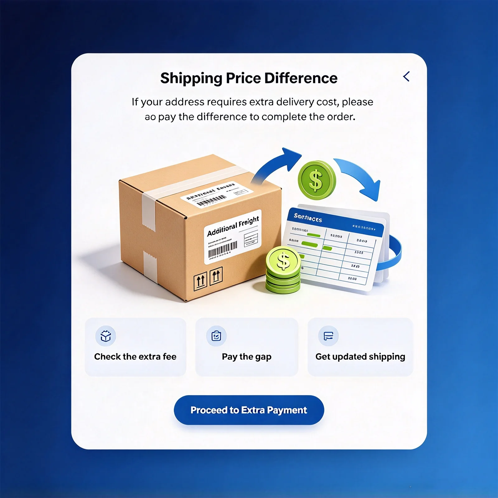 supplement for shipping difference
