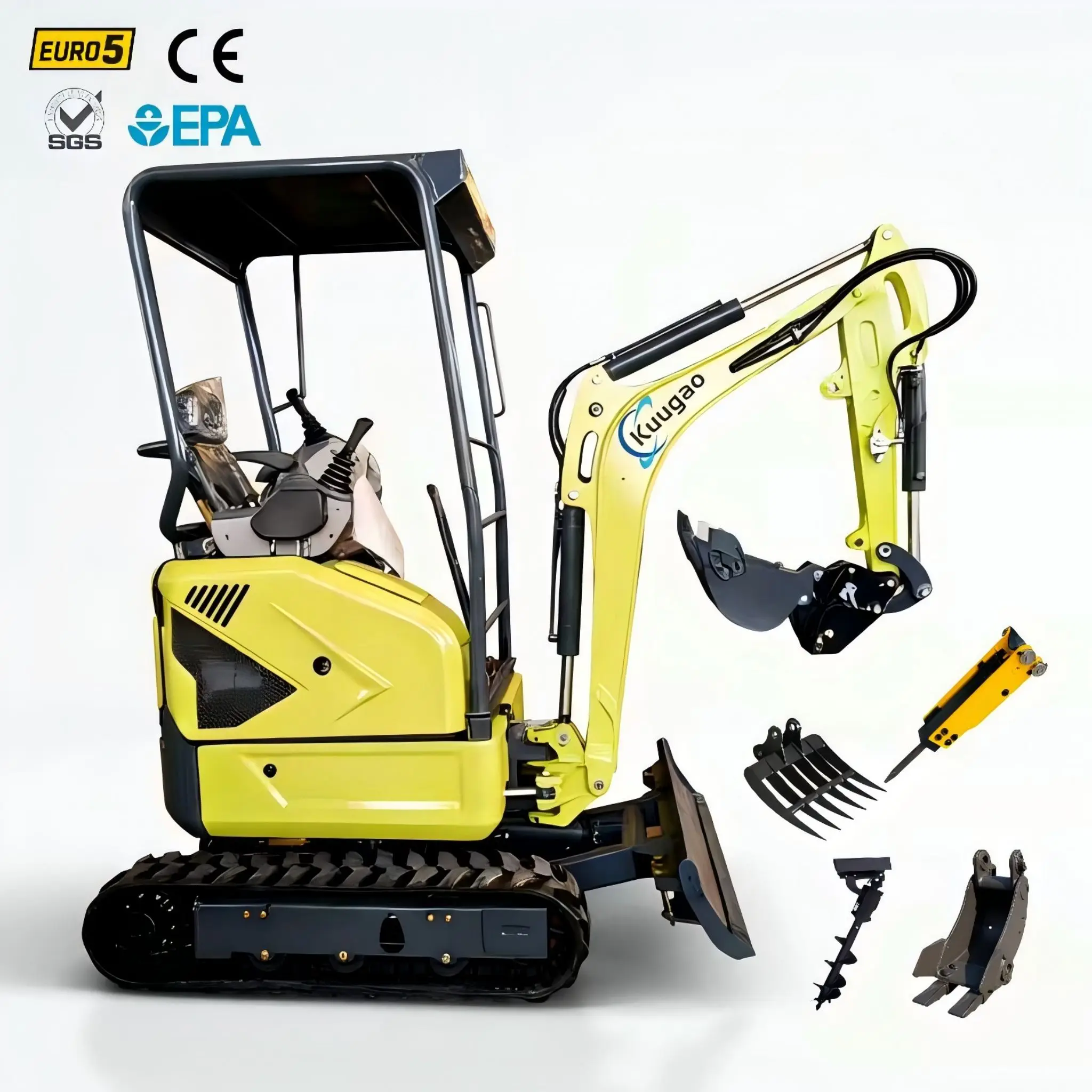 

Mini Excavators Fast Delivery 1 Ton 2 Ton Euro 5 EPA Compliant Customizable 2.5 Ton Small Bagger 3 Ton Digger for Home Farm Use