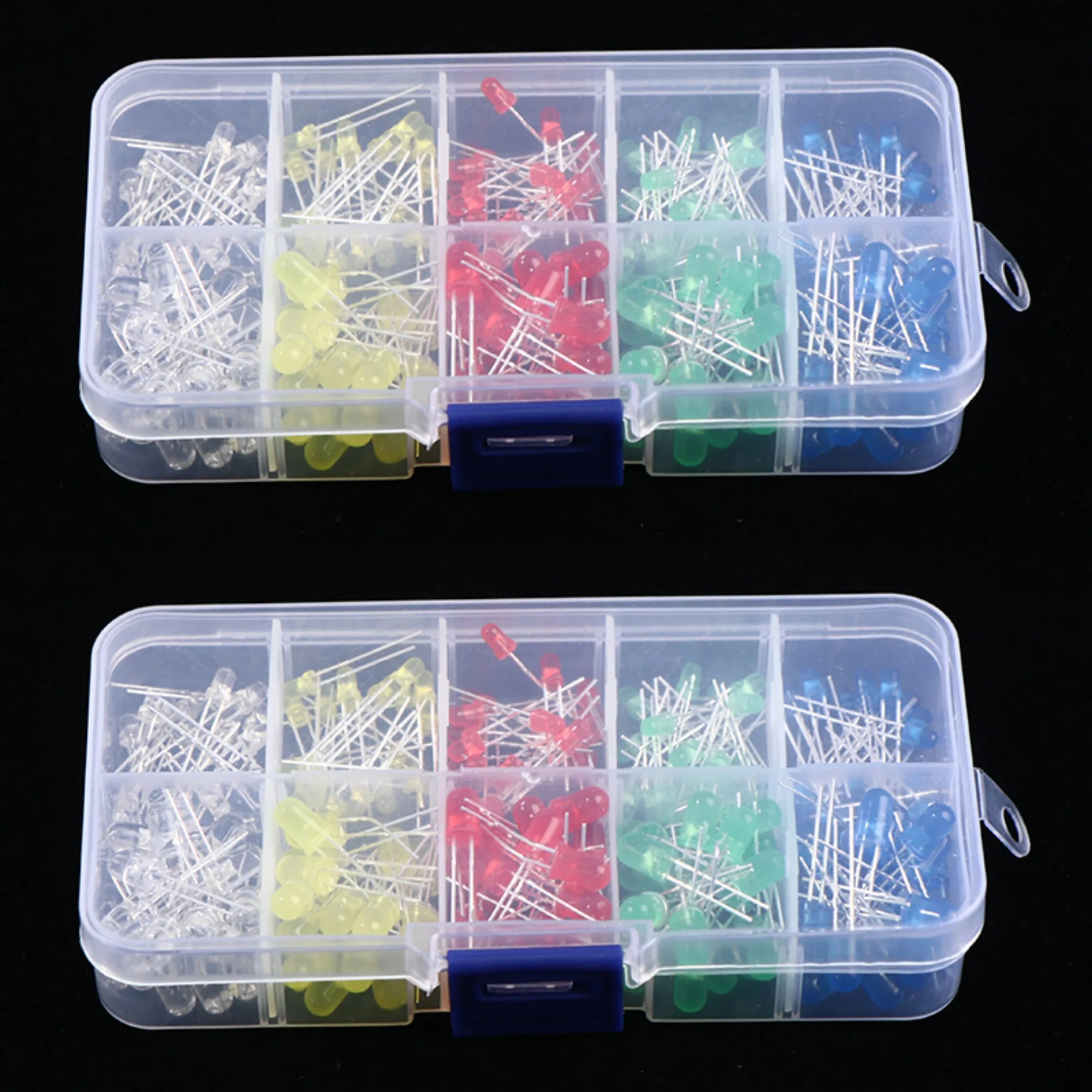 200Pcs/box 3V 20mA Colorful Diodes 3mm LED Light Assorted Kit LED Beads Red Green Blue Yellow White Light DIY LEDs Diode Set