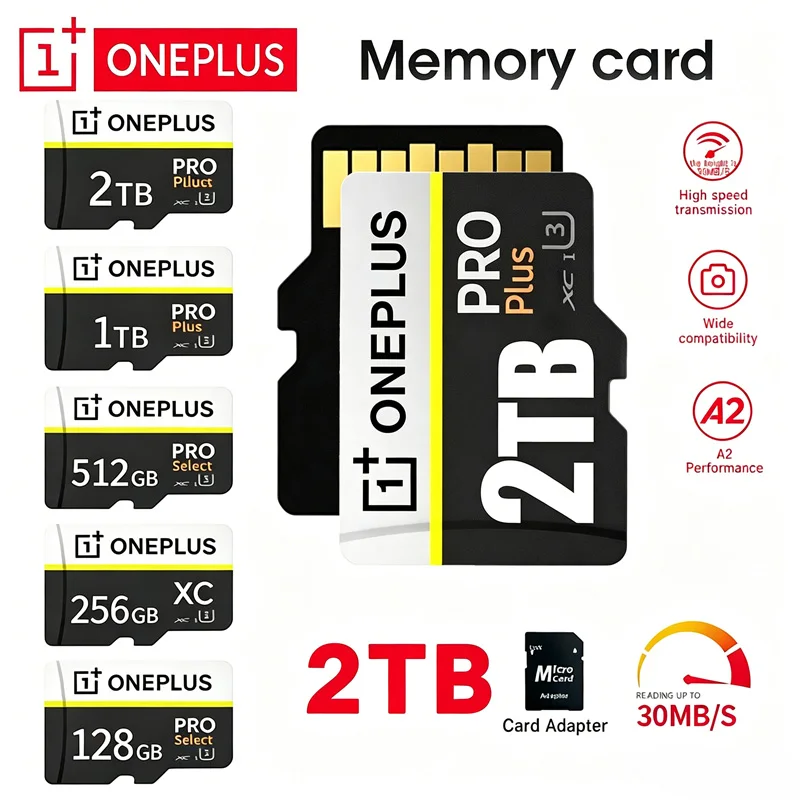 OnePlus Memory Card High-Speed V30 A2 4K SD Card 2TB 1TB Mini SD Card 512GB 256GB 128GB  TF SD Card  For  Nintendo Switch Camera