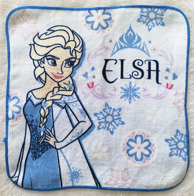 Disney Frozen Anna Elsa Snowball cartoon small square towel cotton children\'s towel clean portable storage children\'s toys gift