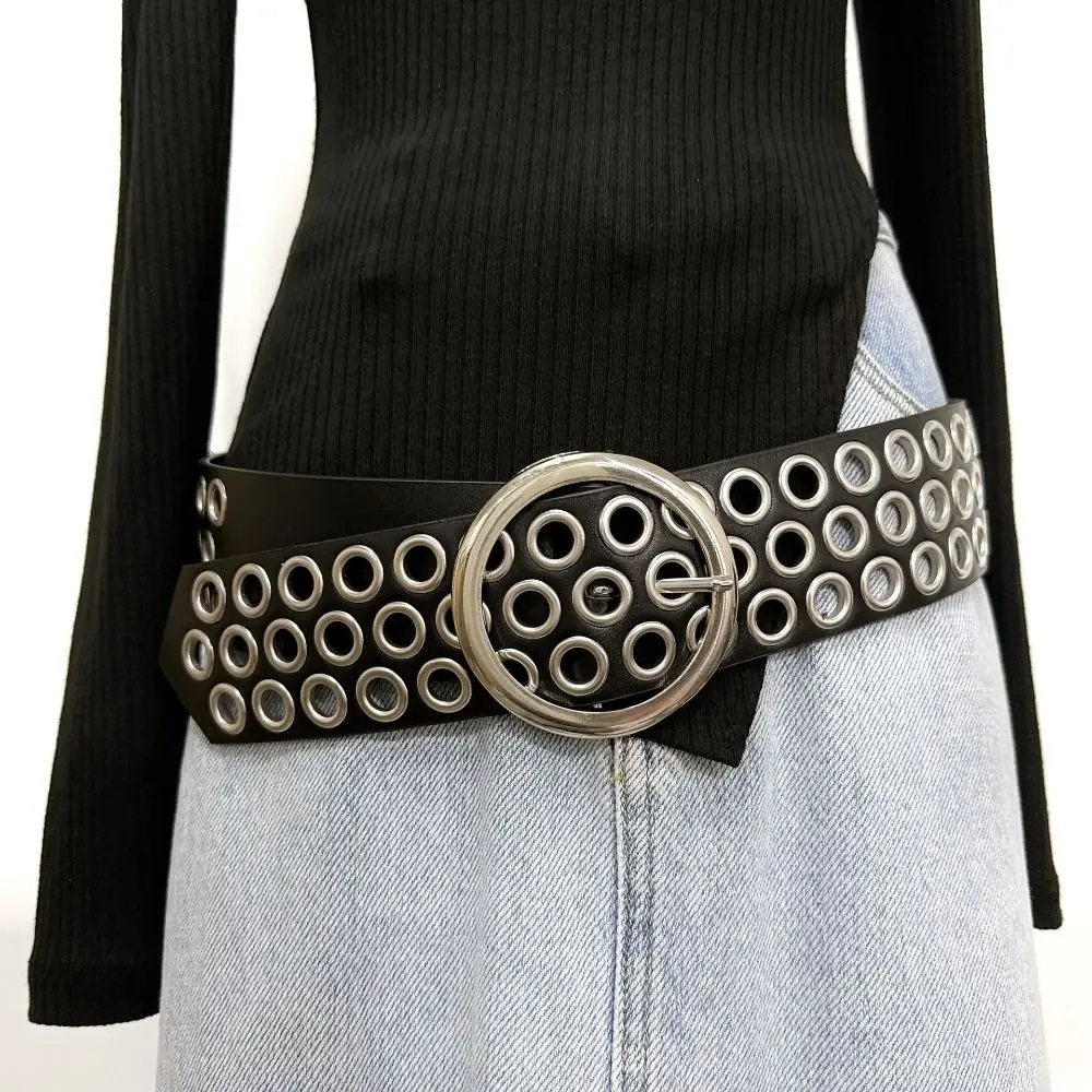 

Metal Buckle PU Leather Belt Korean Style Punk Wide Waistband Jeans Trouser Decor Dress Decor Y2K Girl Waistband Ladies/Girls