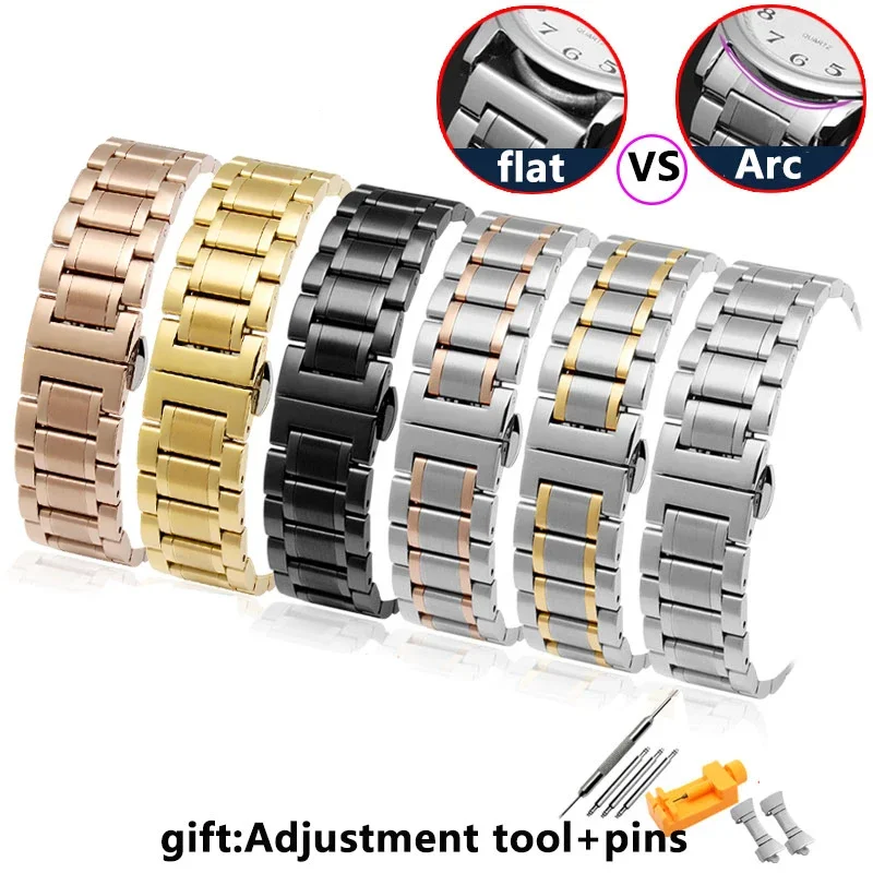 watch bracelet For any brand wristband stainless steel 14 16 18 19 20 21 22 24mm with Curved strap accessories bands